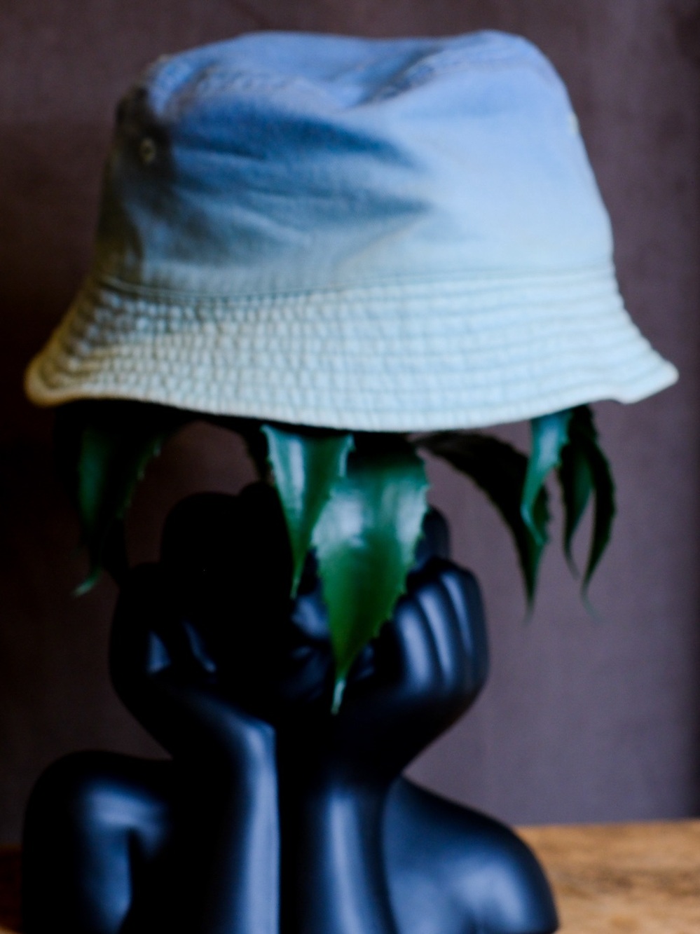 Two-Tone Light Blue to darker denim Reversible Bucket Hat